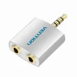 VENTION 3.5mm Audio & Mic Splitter Adapter – dual female ports from single jack for headset use – available at Dove Computers.